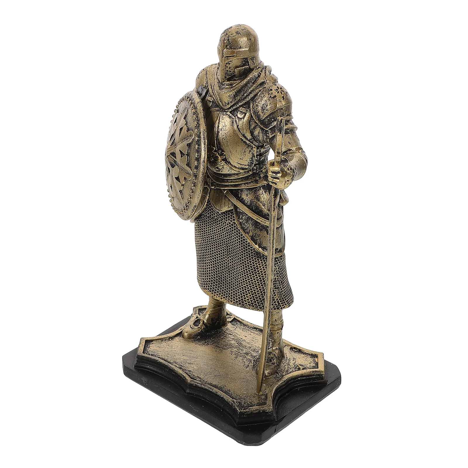 

Retro Knight Figurine Statue Soldier Decor Home Office Resin Craft Medieval Ornament Roman Sculpture