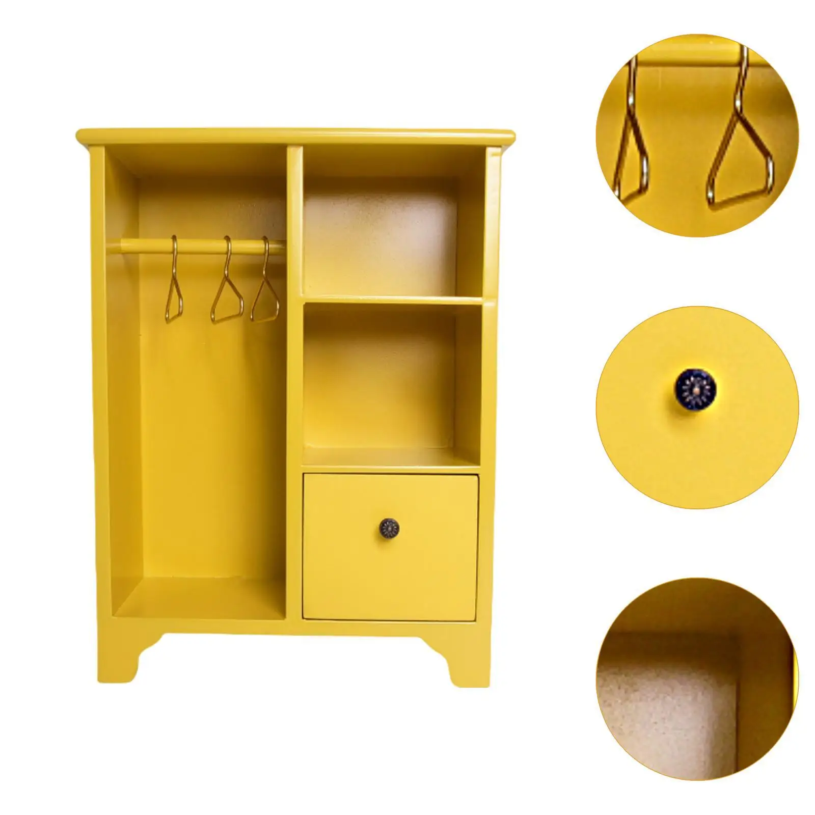 1:12 poppenhuis kledingkast miniatuur houten meubilair fantasiespel speelgoed pop speelgarderobe