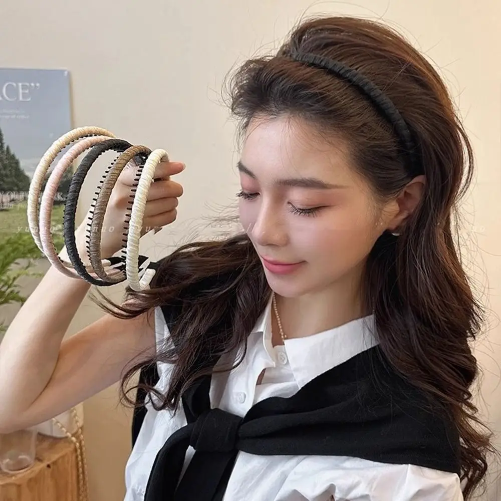 Sweet Foldable Rhinestone Headband Flower Extendable Pearl Hair Band Thin Hair Clip Girl/Women