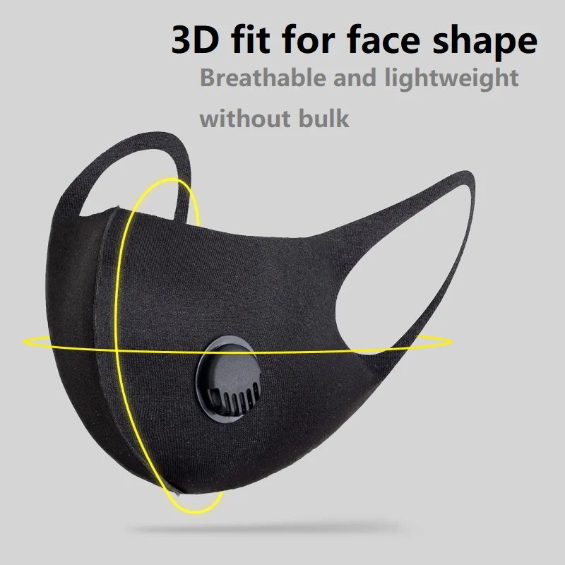 Adult mask with respiratory valve Lightweight and breathable Pure colour Simple and portable Suitable for outdoor