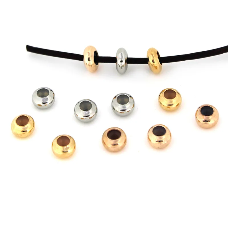 20Pcs 8mm Copper Spacer Beads With Silicon Rubber Stopper Beads for DIY Necklace Bracelet Jewelry Making Findings Accessories