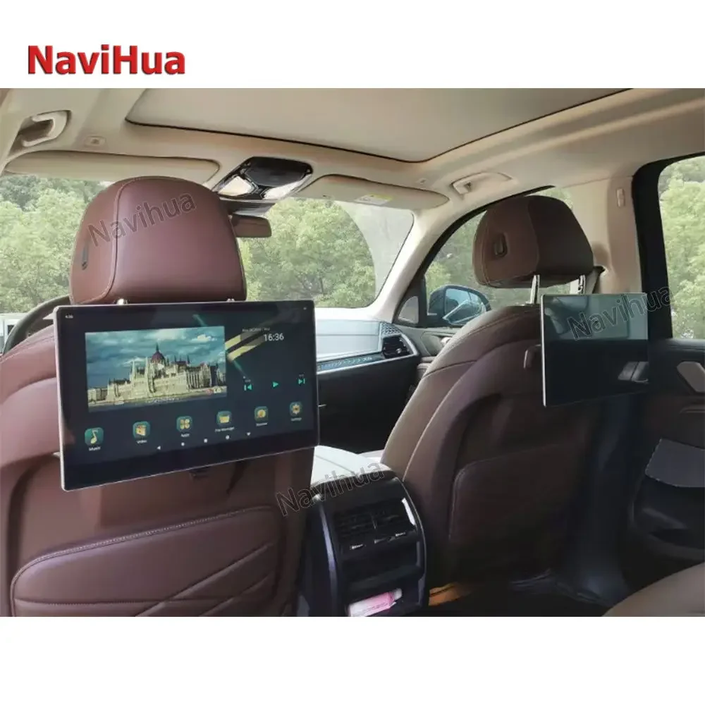 Navihua Android Car Back Seat Headrest Monitor Multimedia Rear Seat Entertainment For BMW X5 G05 Ratable IPS Full Touch Screen