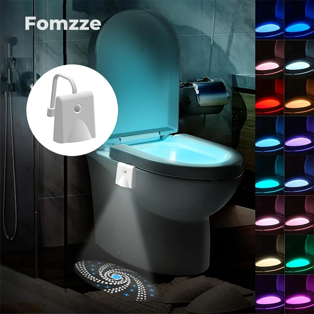 Luz nocturna con sensor de movimiento: lámpara de proyección LED que cambia de 16 colores, luz nocturna recargable por USB, dispositivo divertido y fresco para el hogar y la cama