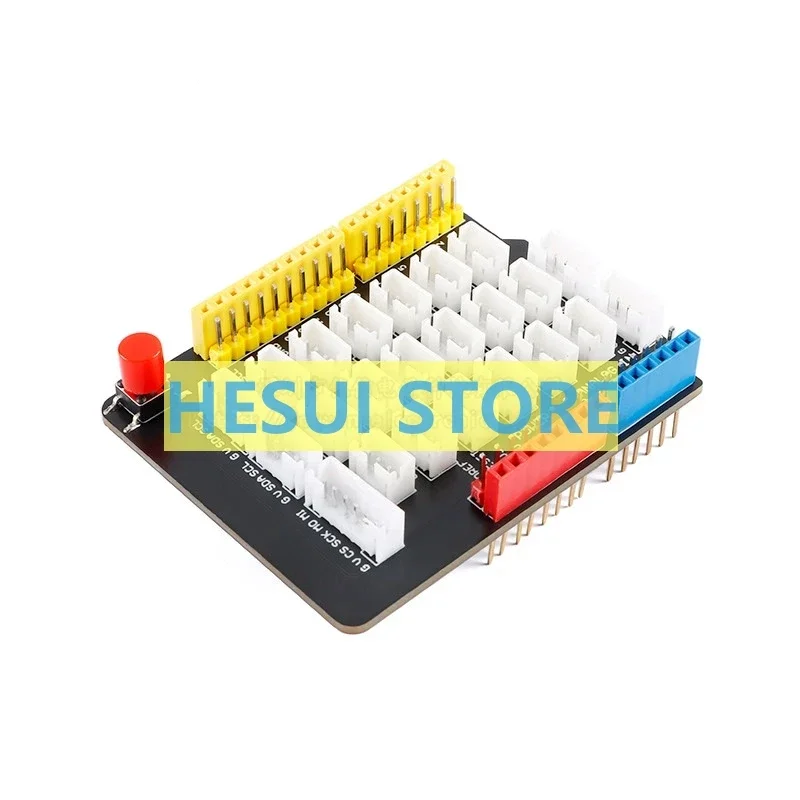 Arduino sensor expansion board adapter module has a reset button
