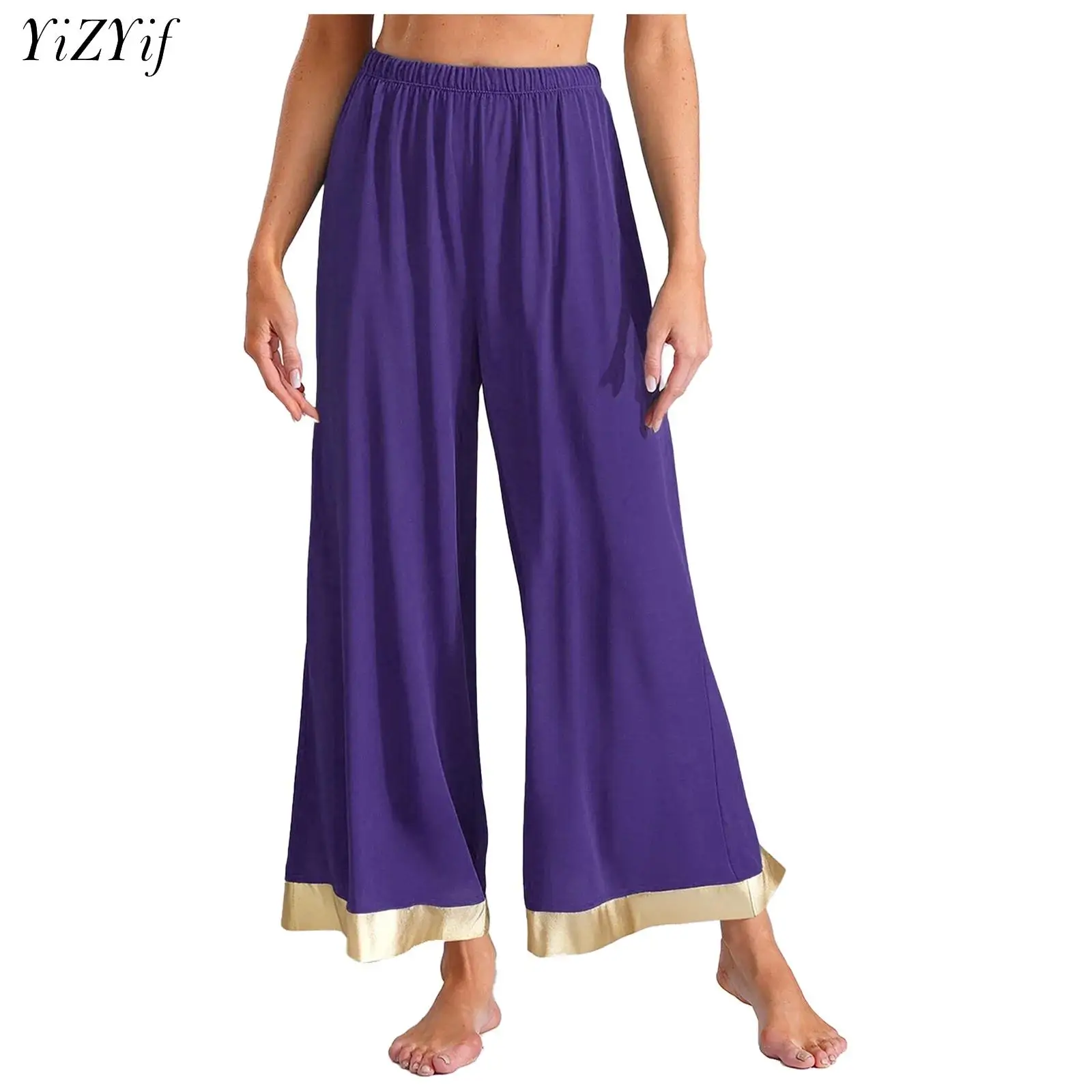 

Womens Liturgical Church Choir Worship Pants Praise Lyrical Dance Costume Celebration of Spirit Palazzo Pants Wide-Leg Trouse