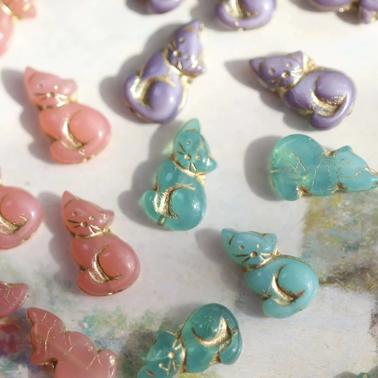 15pcs  17*10mm handmade beadeds bracelet necklace earrings loose jewelry DIY semi-finished production