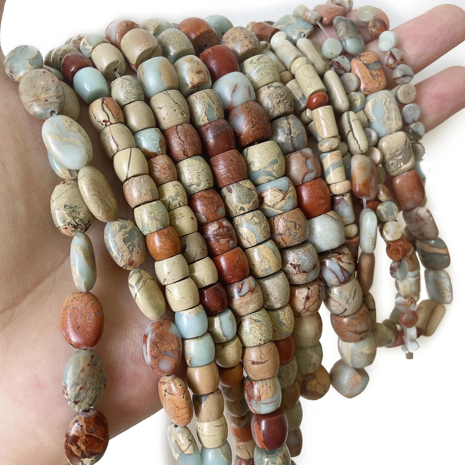 

Natural Shoushan Stone Oval Cylinder Rectangle Spacer Loose Beads For Jewelry Making DIY Bracelet Necklace Stone Bead 15"/Strand