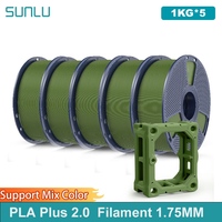 SUNLU 5KG PLA+2.0 3D Printer Filament Tougher and Stronger PLA Plus Filament 1000G/Roll 1.75mm 3D Filament Fits for FDM 3D Print