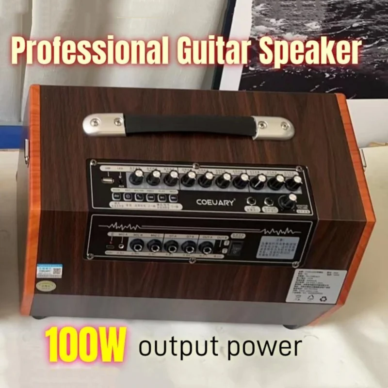 

Профессиональный усилитель для электрогитары, 100 Вт, портативный Bluetooth-динамик, игра на открытом воздухе и пение, супер бас-сабвуфер