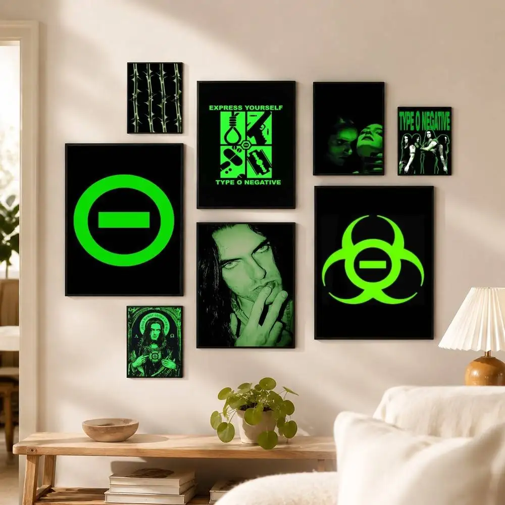 Band T-Type O N-Negative  Poster Waterproof Wall Art Sticker For Bar Living Room Vintage Decor High Quality Print Gift