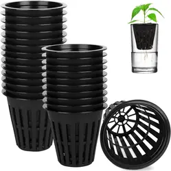 50/100Pcs 2 Inch Hydroponics Net Pots Slotted Mesh Net Cups for Plant Growing Self Watering Baskets for Hydroponics Supplies Kit