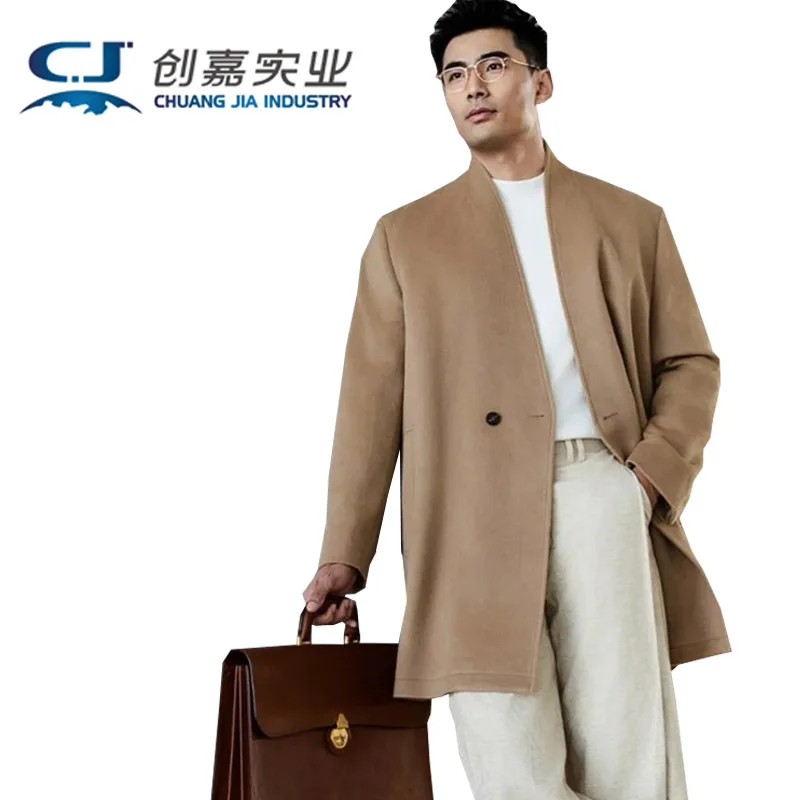 

Двустороннее мужское пальто из натурального кашемира. Стильный модный наряд. Простой дизайн. Новая шерстяная куртка осенне-зимнего стиля