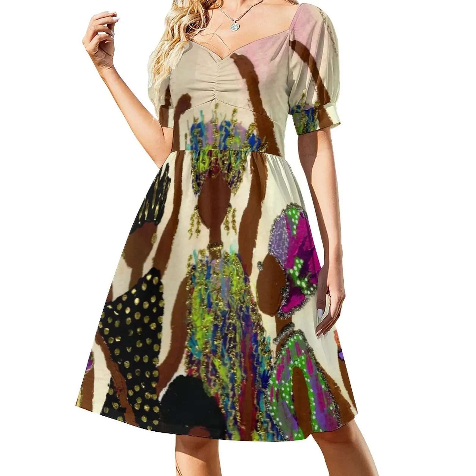 

Tapestry Short-Sleeved Dress festival outfit women dresses summer woman 2025