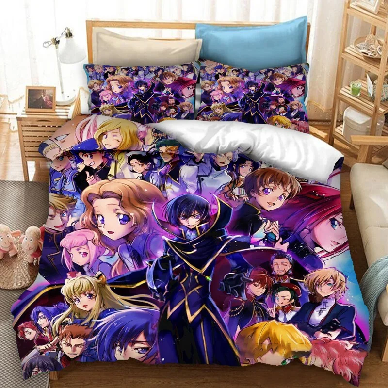 Fashion 3D Printed Anime Code Geass Duvet Cover 2/3pcs Bedding Set Double Twin Full Queen King Adult Kids Bedclothes Quilt Cover