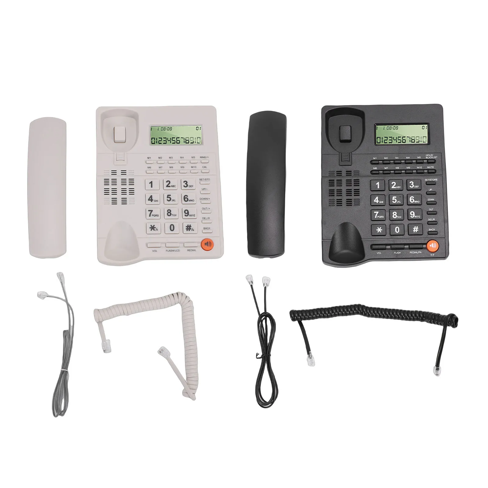 Corded Landline Phone Caller ID Hotel Home Phone Large Key Telephone with Speaker Clear Display Corded Desk Telephone