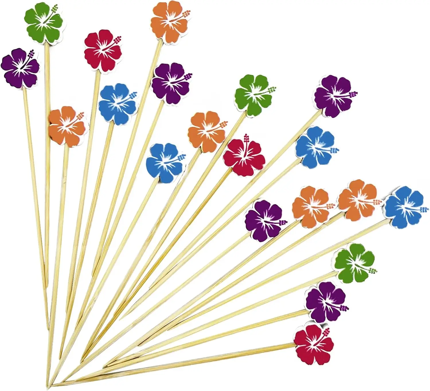 

Flower Cocktail Picks, Toothpicks for Appetizers, 4.7 inch Long Bamboo Skewers, Bamboo Handmade Cocktail Sticks Appetizer Skewer