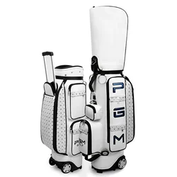 Golf Bag Retractable Folded Golf Aviation Bag Portable Standard Women PU Leather Large Capacity Golf Caddy Bag With Wheels new