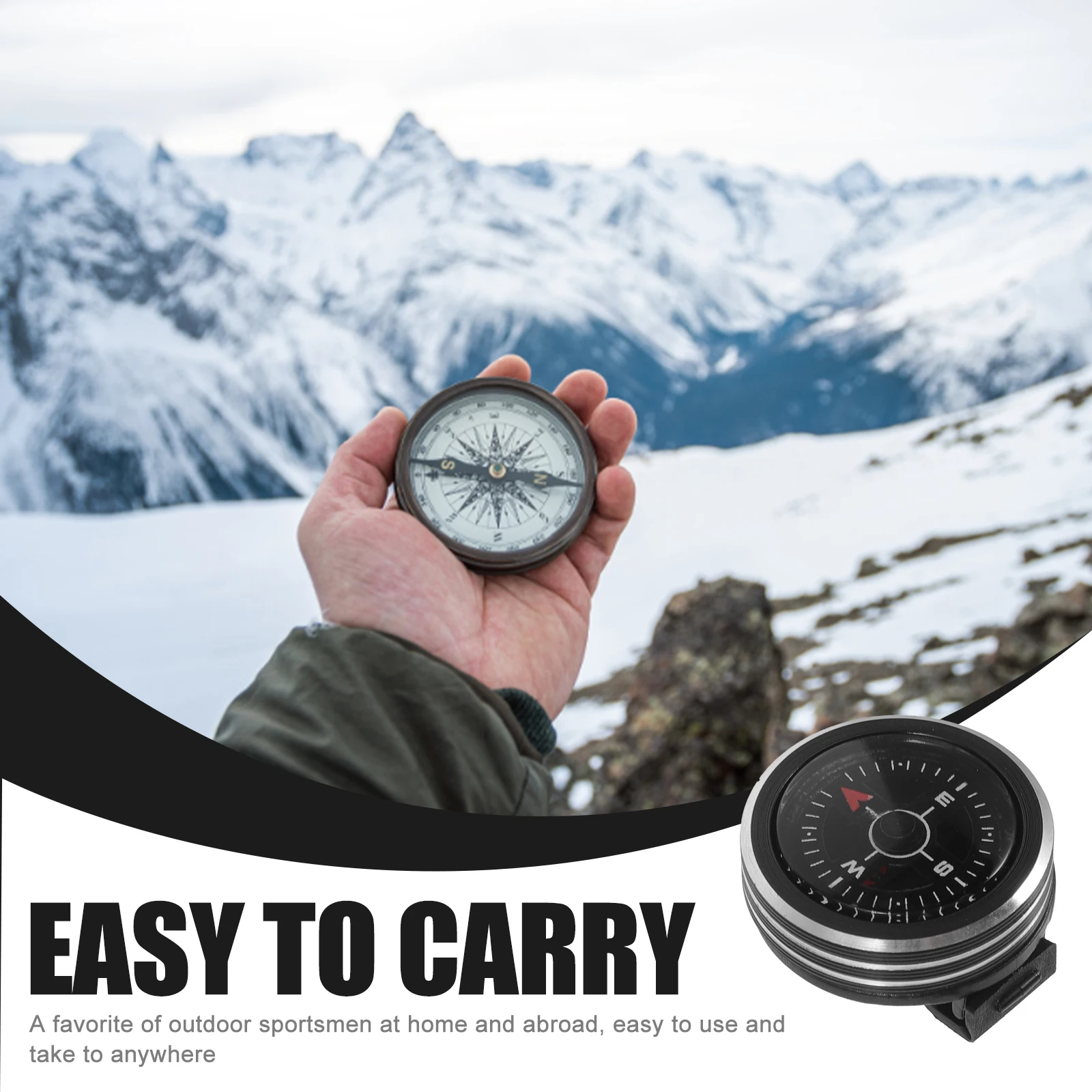 

1pcs Metal Pocket Portable Outdoor Hiking Small Camping Navigation Device Educational Gift Durable Retro