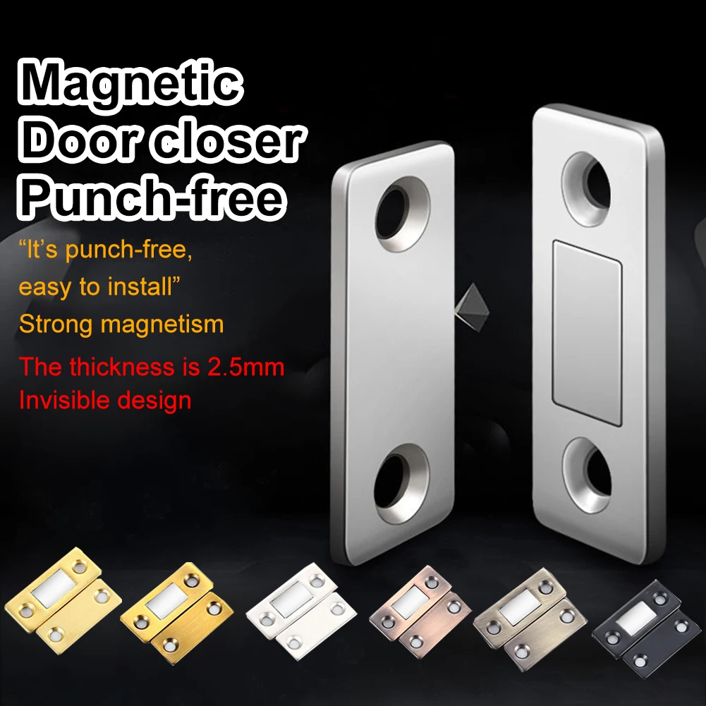 

Magnetic Door Catch Ultra-thin Cabinet Magnets Closer Furniture Strong Magnetic Suction with Adhesive Tape for Cupboard