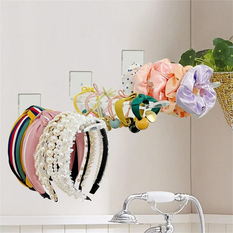 Clear Acrylic Wall Mounted Headband Storage Rack Minimalist Wall Display Shelf For Home Display Rack Hanger Holder Organizer