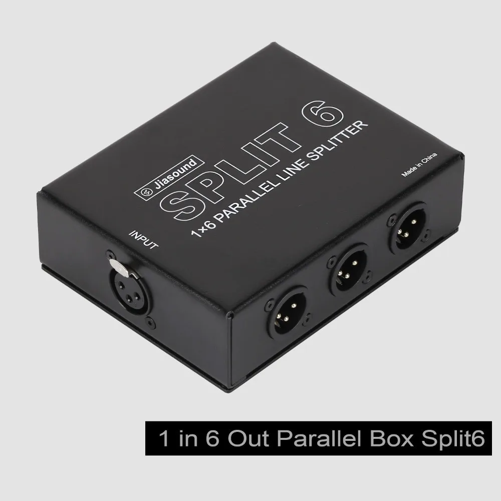 Jiasound SPLIT6 XLR المقبس 1 في 6 خارج المتوسع 1 إلى 6 متوازن XLR الفاصل Xlr محدد