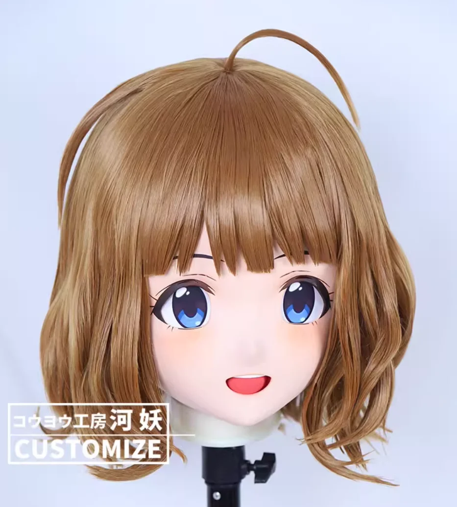 

C-58-72 Customize Full Head Resin Cartoon Cosplay Japanese Character Anime Role Play Crossdress Kigurumi Mask With Back Shell