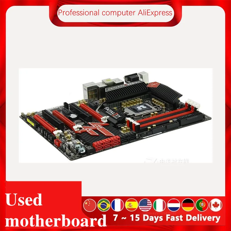 For ASRock Fatal1ty Z68 Professional Gen3 Computer Motherboard LGA 1155 DDR3 For Intel Z68 Desktop Mainboard PCI-E X16 Used