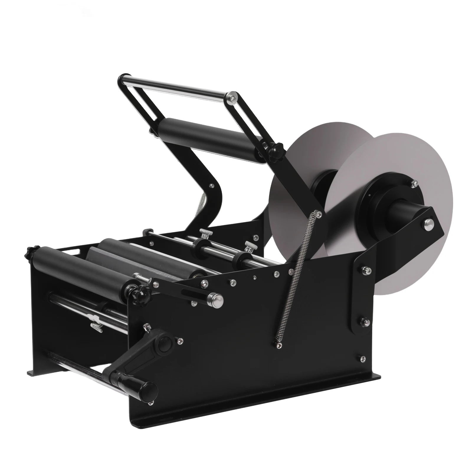 

Wine Bottle Sticker Label Applicator with Handle Manual Round Bottle Labeling Machine for Bottle Diameter 0.78-4.72 in