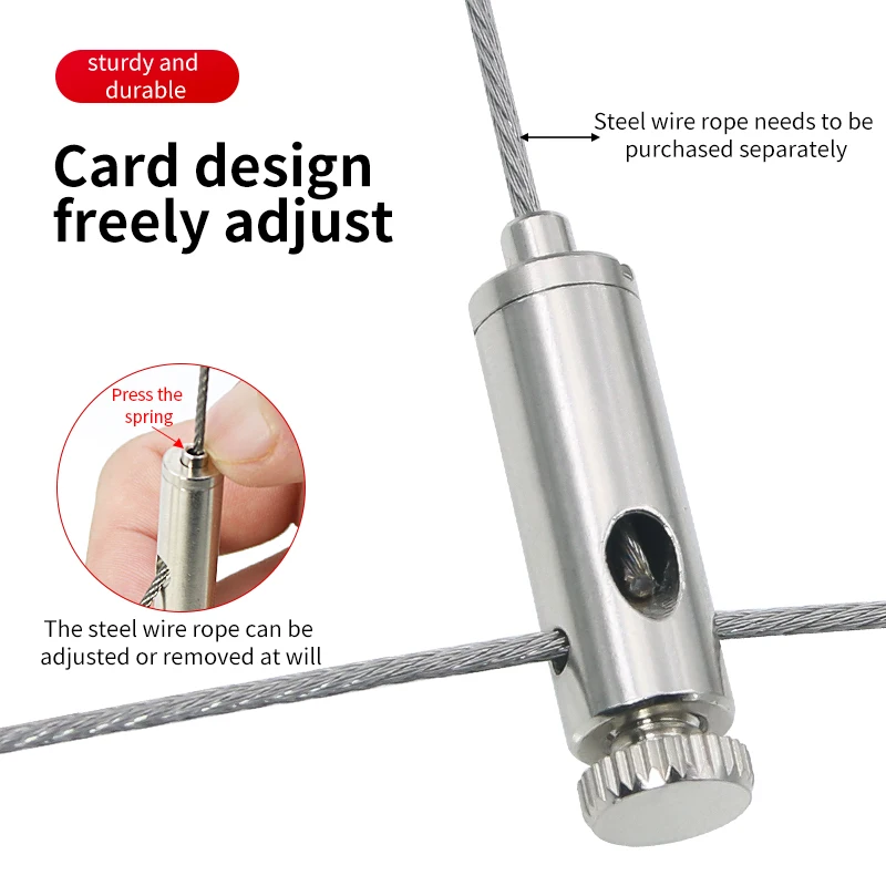 Picture 3: 1-1.5mm Adjustable Steel Cable Clamp for DIY Lighting, Pendant Lights, Suspension System Accessories