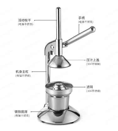 

Ручная соковыжималка, многофункциональная соковыжималка из нержавеющей стали, соковыжималка для апельсинов, лимонов, арбузов, гранатов