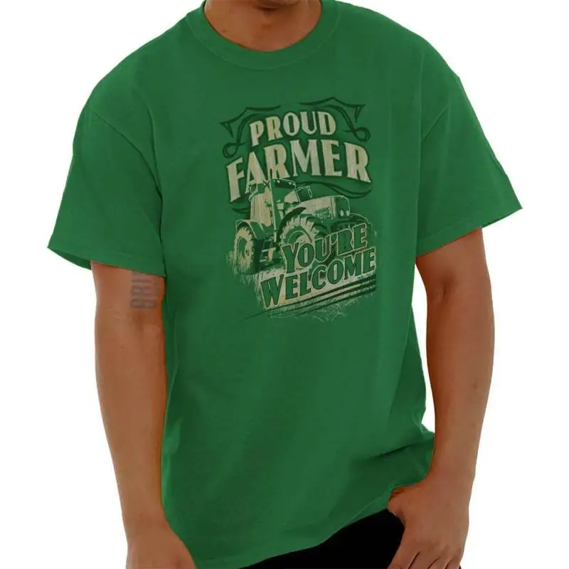 

Proud Local Farmer American Farm Life Funny Mens Casual Crewneck T Shirts Tees