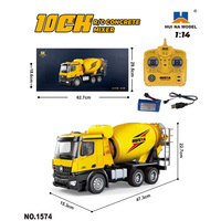 HUINA 574 1/14 10CH RTR RC Remote Control Truck Concrete Mixer Cars Toys 2.4G Outdoor Toys For Boys Gift TH18057