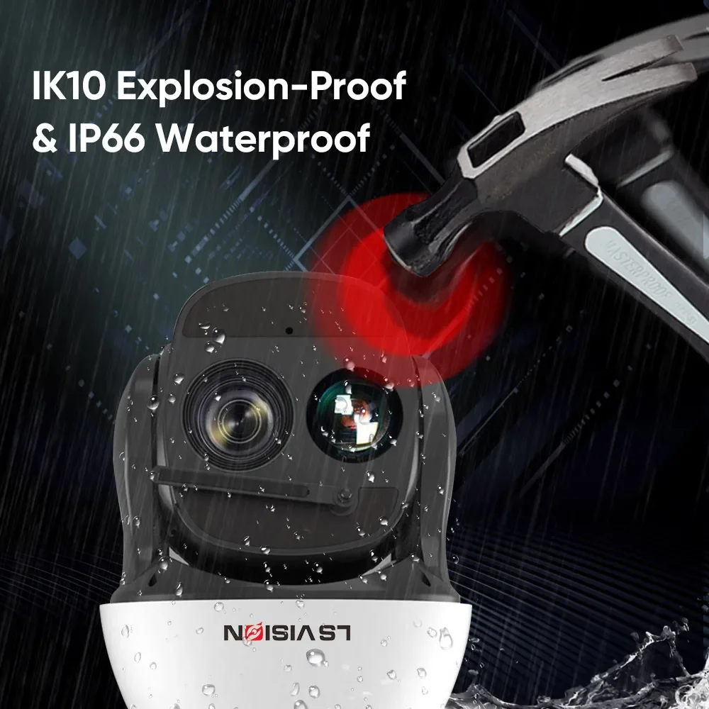 LS VISION 屋外用8MP 37倍光学ズーム高速ドームカメラ PTZ プロジェクトベースAIサーマルカメラ 防犯・監視用