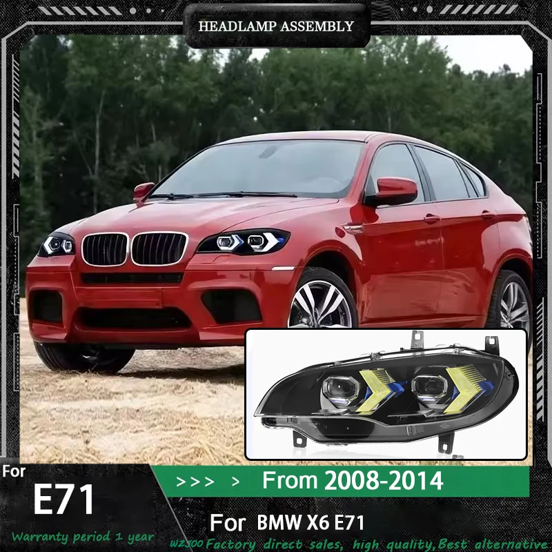 Car Lights For BMW X6 E71 Headlights 2008-2014 X6 LED Projetor Headlamp Daytime Running Light Automotive Accessories