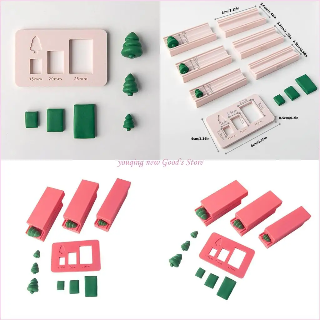 

57QA Инструмент для рукоделия из полимерной глины, форма для рождественской елки для серег, подвесок