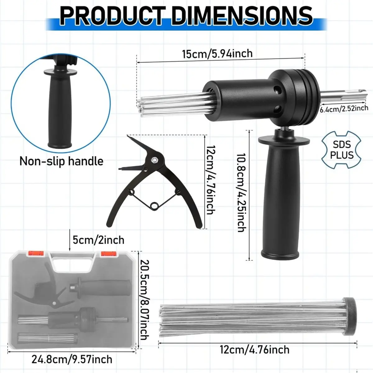 Best of 2026 SDS Plus Electric Hammer Pin Scaler Kit with 18 Pin 3mm for Rust and Paint Removal