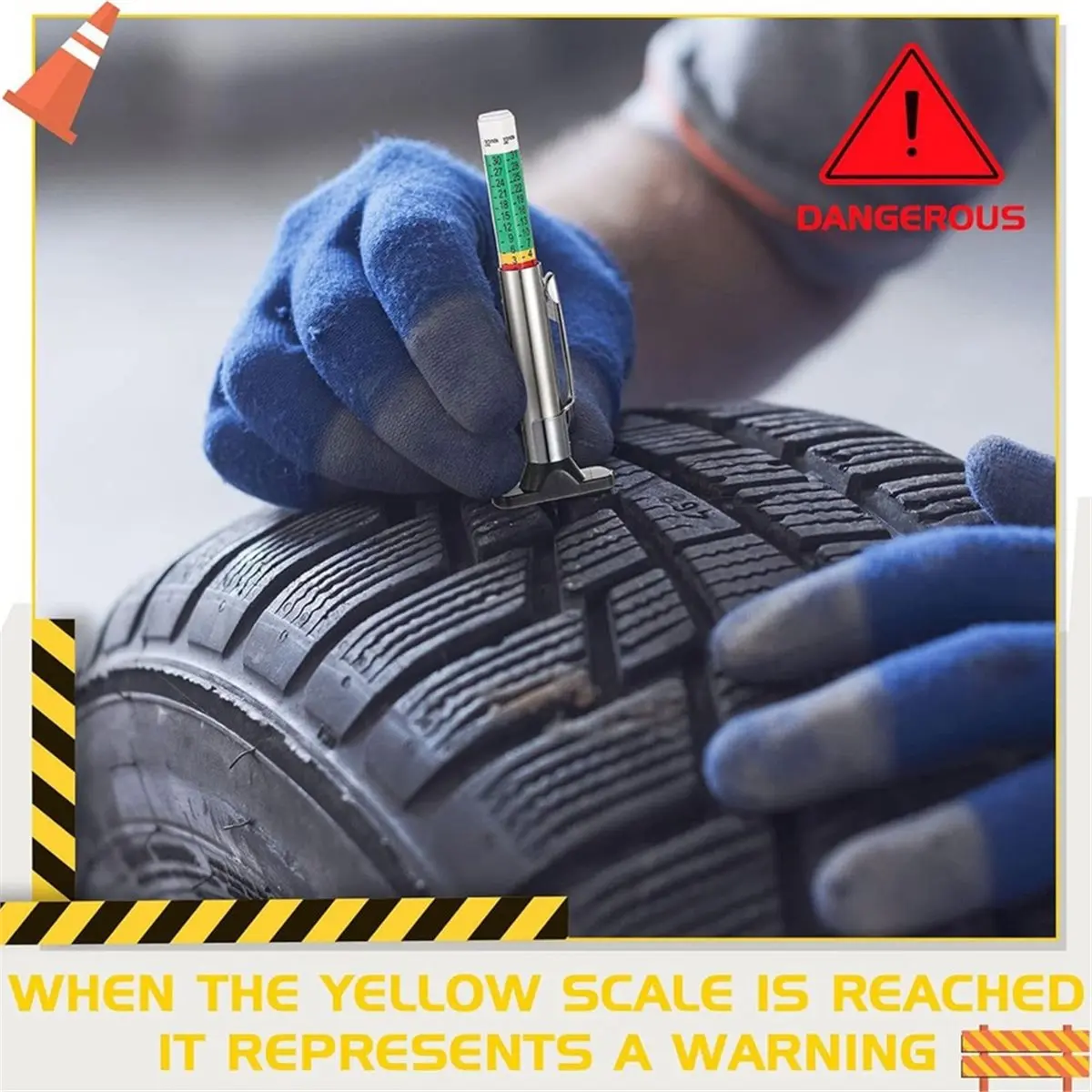 Best sales 2026 50 Pieces Tyre Tread Depth Gauge Color Coded Tire Depth Gauge Tool Tire Tread Accurate Measurement Tools, Green