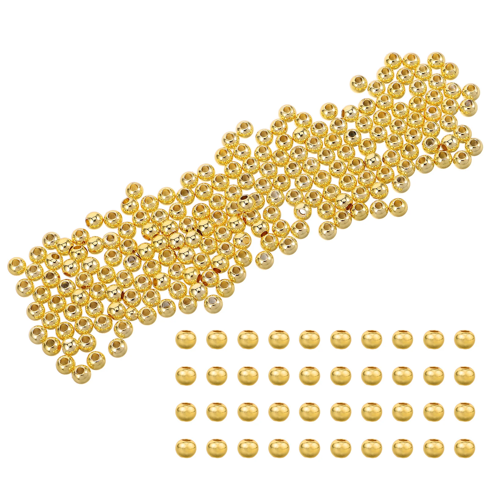 

200 шт. золотые гладкие круглые бусины-разделители металлические ювелирные изделия DIY браслеты ожерелья принадлежности для рукоделия золотые прокладки