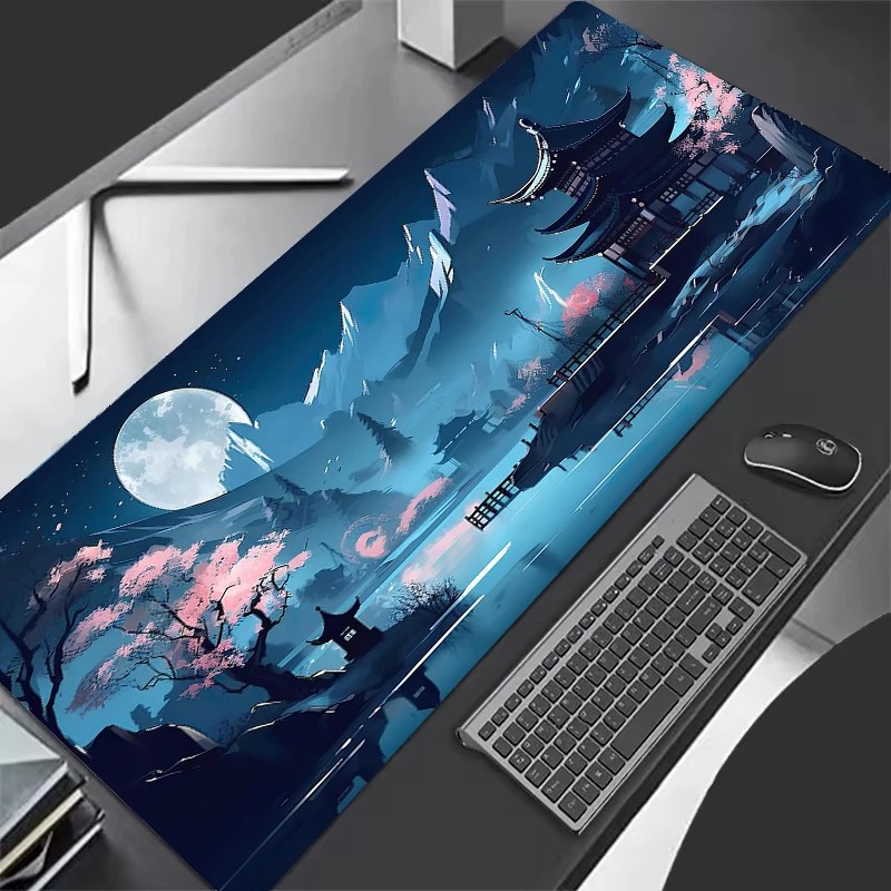 

Sakura Moon Mouse Pad New HD Large Computer Office Game Table Mats XXL Rubber Anti-slip Gaming Keyboard Mousepads Long Desk Pads