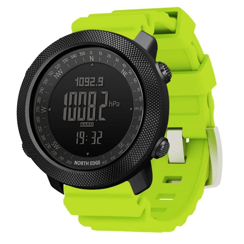 NORTH EDGE APACHE Men's Military Sport Digital Watch Stopwatch 50M Waterproof with Altimeter Compass Barometer Back Light