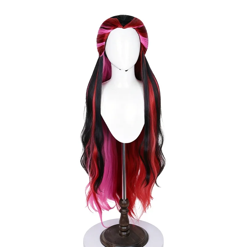 Anime Raven Queen Cosplay Wig Black Purple Gradient Long Straight Hair Anime Party Wigs Women Adults Halloween Gothic Carnival