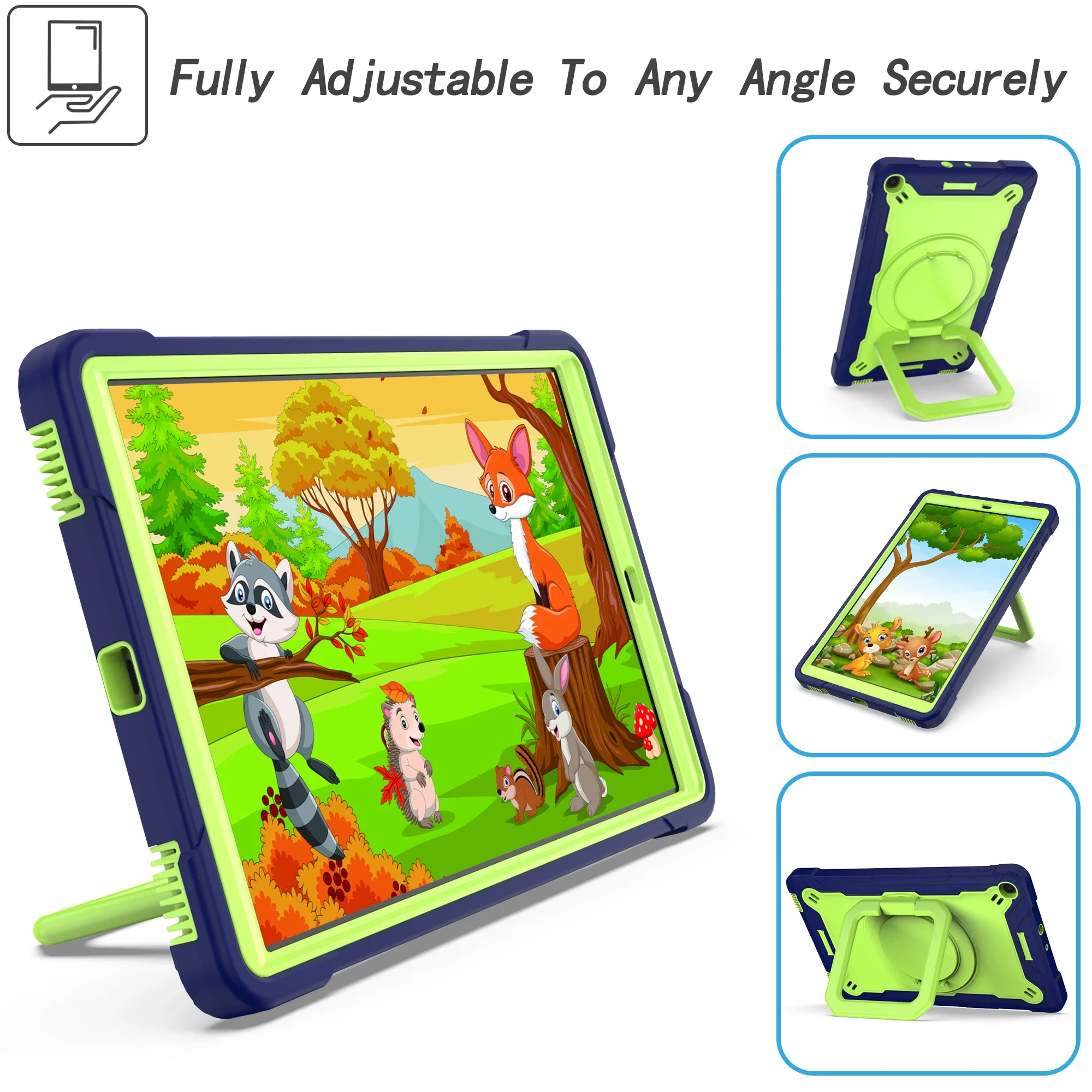 Case for Samsung Galaxy Tab A 10.1 inch 2019 T510 T515 360°Rotatable Kickstand Tablet Cover with Shoulder Straps 10.1