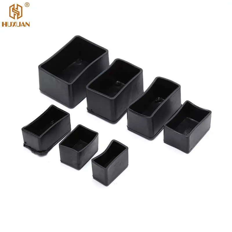 8pcs Durable Rectangle Silicone Chair Leg Caps Non-slip Table Foot Cover Socks Protector