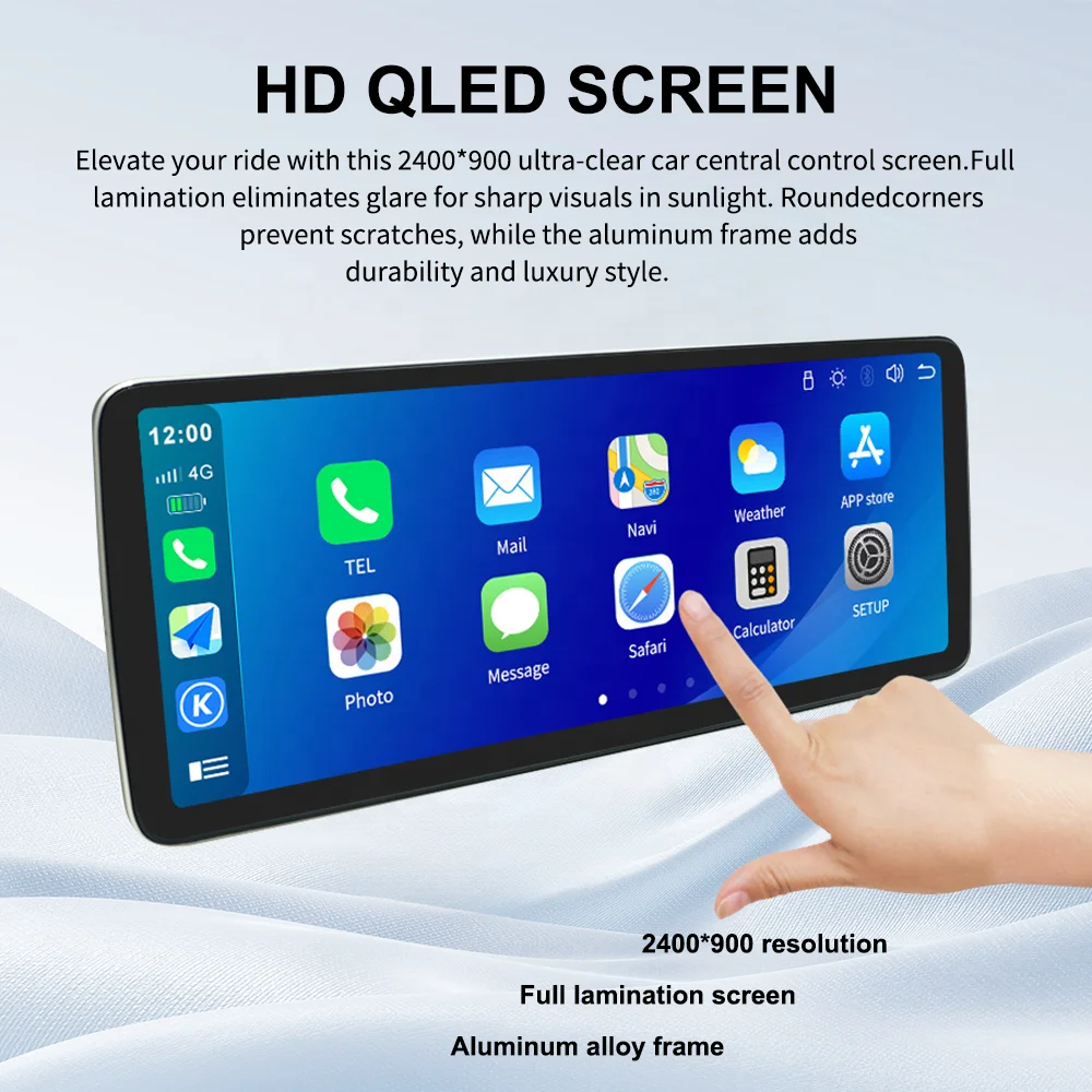 12.3 Pulgadas 8 Nucleos Radio De Coche Android Pantalla Tactil Bluetooth CarPlay Stereo