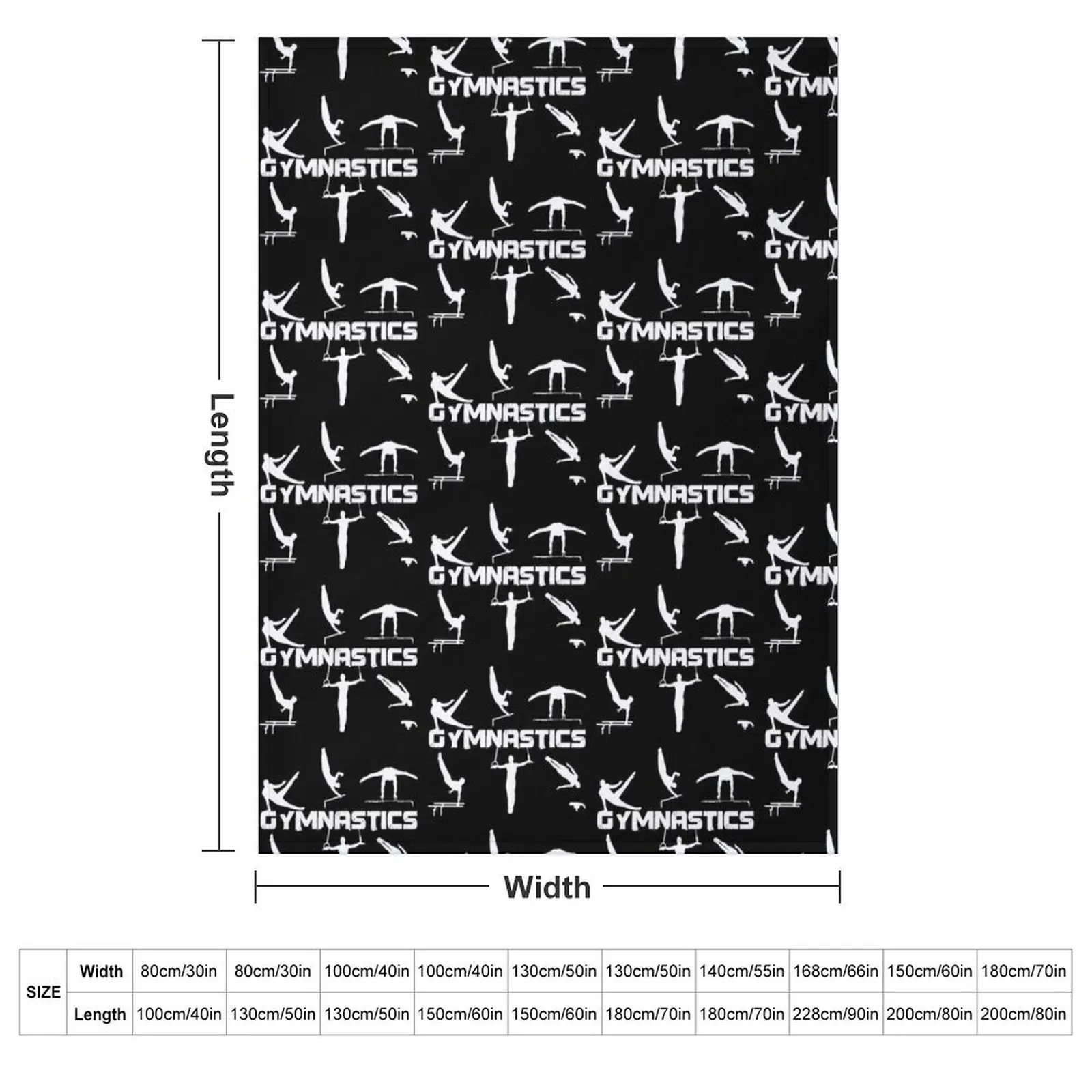 Gymnast, Gymnastics - Men's and Boys Gymnastics Throw Blanket couch cozy soft plush fuzzy picnic outdoor blanket
