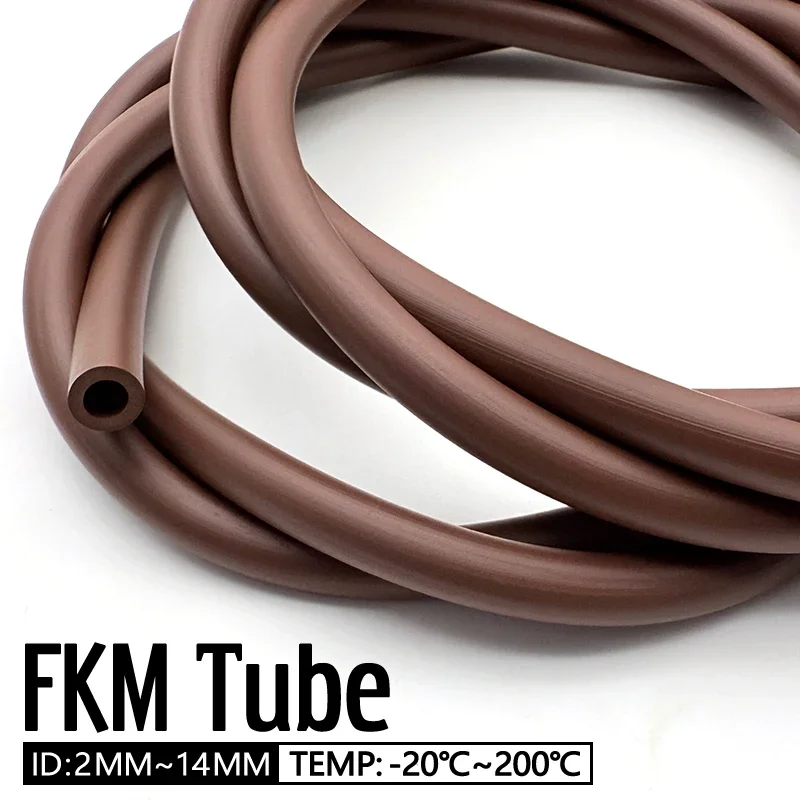 FKM Rubber Tube ID 2/3/4/5/6/7/8/10/12/14mm Oil Resistant High Temperature Acid Alkali Corrosion Fluorine Rubber Hose
