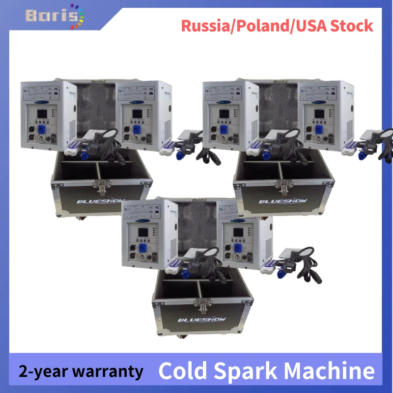 

6PCS 750W Cold Sparks Machine Case Sparkler Wedding Fireworks DJ Remote DMX Controller Home Party Cold Sparkular Machine