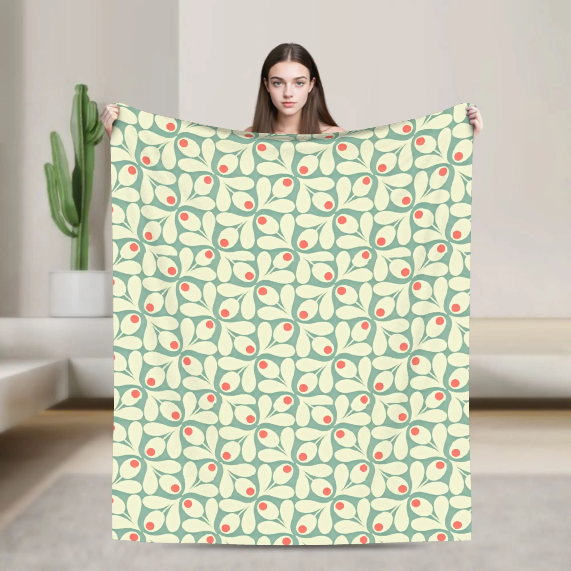 Custom Ultra-Soft Fleece Orla Kiely Flower Throw Blanket Warm Flannel  Blankets for Bed Office Sofa Quilt