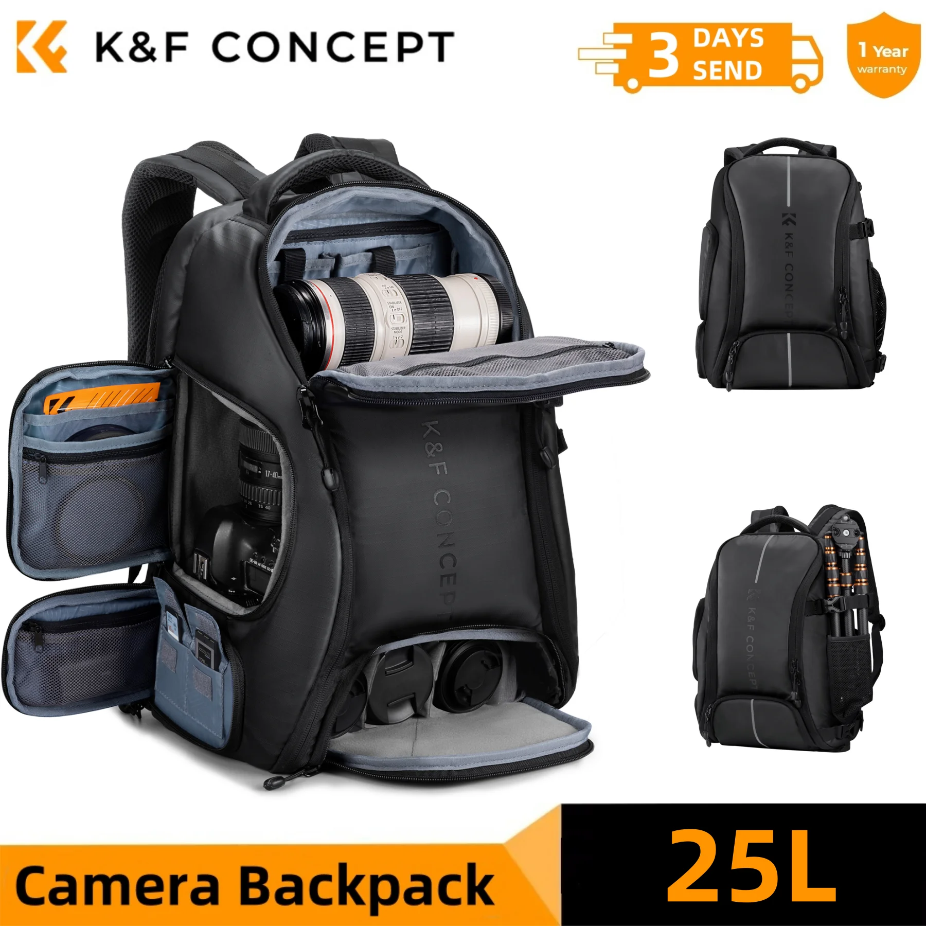 15 laptop dslr backpack CADeN Camera Bag with Compartment 15.6" for DSLR/SLR Mirrorless Camera Waterproof, Camera Case Compatible for Sony Canon Nikon Camera and Lens Tripod Accessories Black : Electronics the backpack has ample room for a 15.6 inch laptop Manfrotto Advanced III Befree Backpack