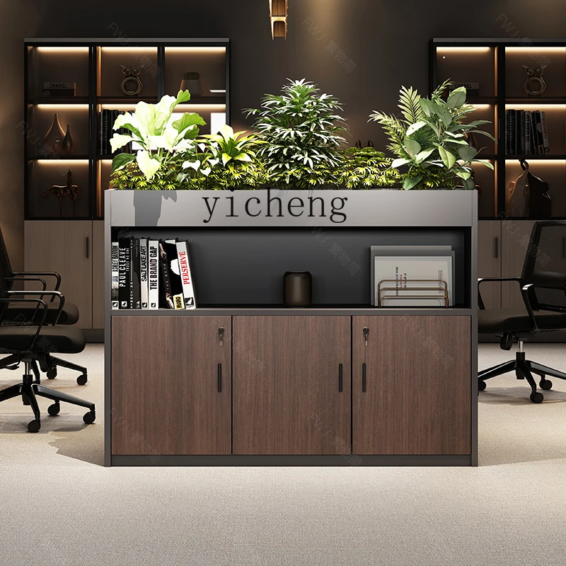 YFY  office file file cabinet storage table side cabinet office wooden partition flower slot cabinet